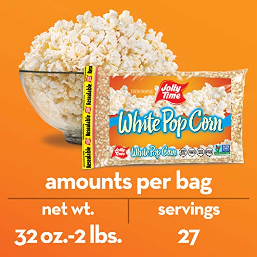 Jolly Time White Popcorn Kernels | Bulk Bags Of Tender Non- Gmo