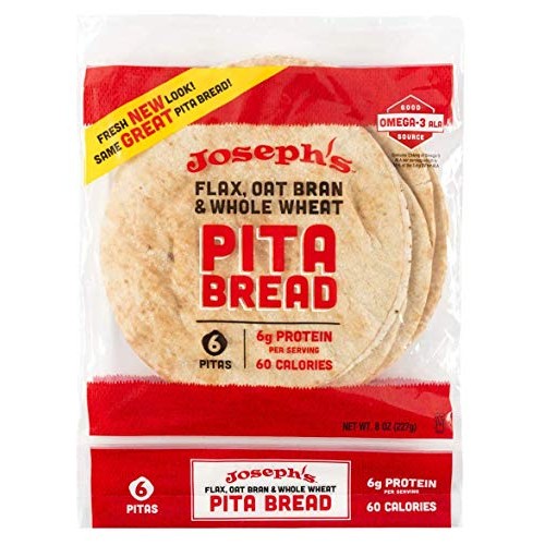 Josephs Pita Bread Value 3-Pack, Flax Oat Bran And Whole Wheat,