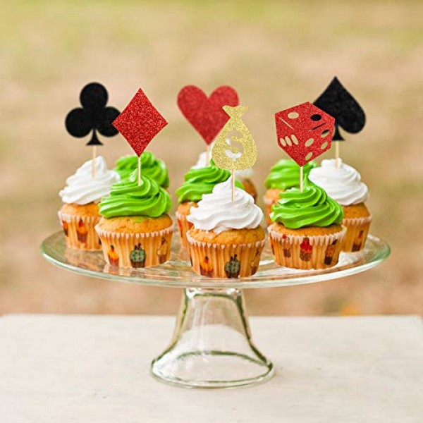  30 Pack Casino Cupcake Toppers Poker Game Chips Player Las  Vegas Theme Gambling Cupcake Picks Las Vegas Casino Night Poker Theme  Birthday Party Cake Decorations Supplies : Toys & Games