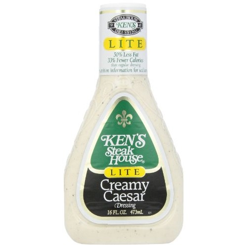 Kens Foods Lite Creamy Caesar Salad Dressing, 16 Oz