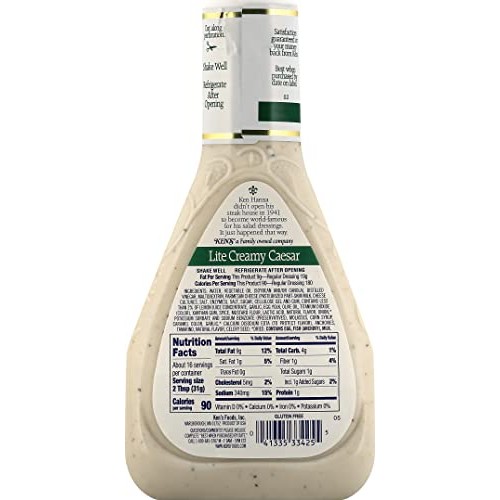 Kens Steak House Dressing Lite Creamy Caesar 16 Ounce Pack Of 3