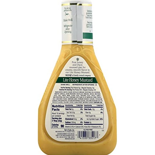 Kens Steak House Honey Mustard Lite Dressing 16 Oz.