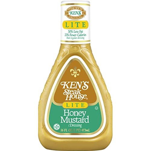 Kens Steak House Honey Mustard Lite Dressing 16 Oz.