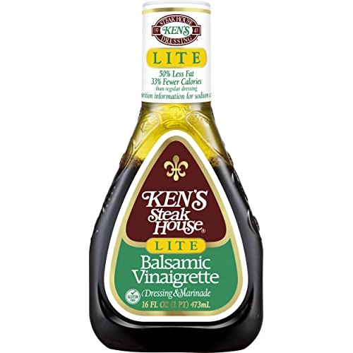 Kens Steak House Lite Balsamic Vinaigrette Dressing, 16 Oz Pac