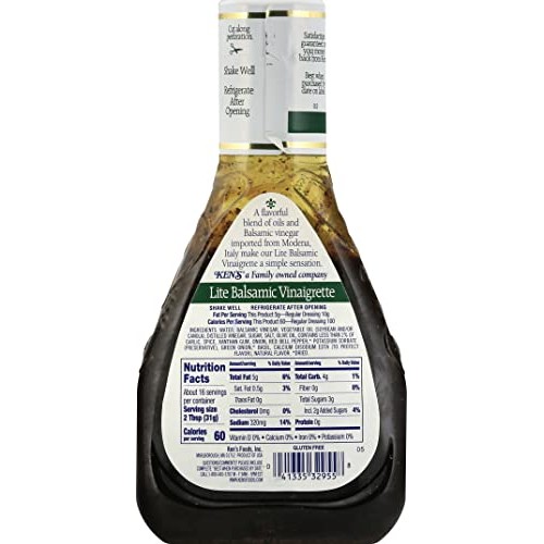 Kens Steak House Lite Balsamic Vinaigrette Dressing, 16 Oz Pac