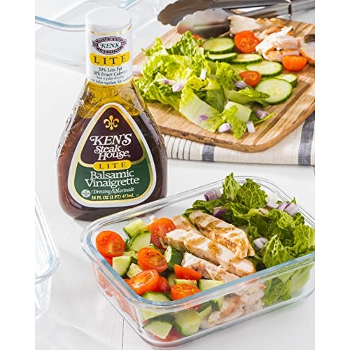 Kens Steak House Lite Balsamic Vinaigrette Dressing, 16 Oz Pac