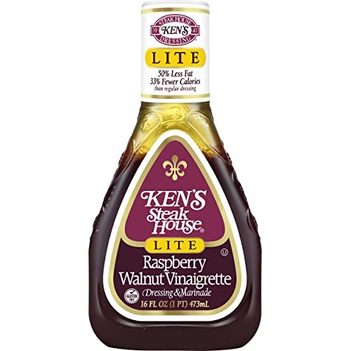 Kens Steak House Lite Raspberry Walnut Vinaigrette 16 Fl Oz ,