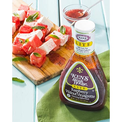 Kens Steak House Lite Raspberry Walnut Vinaigrette 16 Fl Oz ,