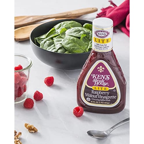 Kens Steak House Lite Raspberry Walnut Vinaigrette 16 Fl Oz ,