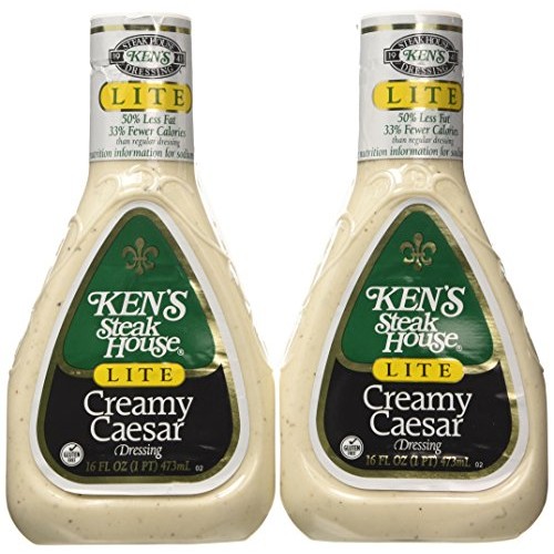 Kens Steakhouse Lite Creamy Caesar Dressing Pack Of 2 16 Oz B