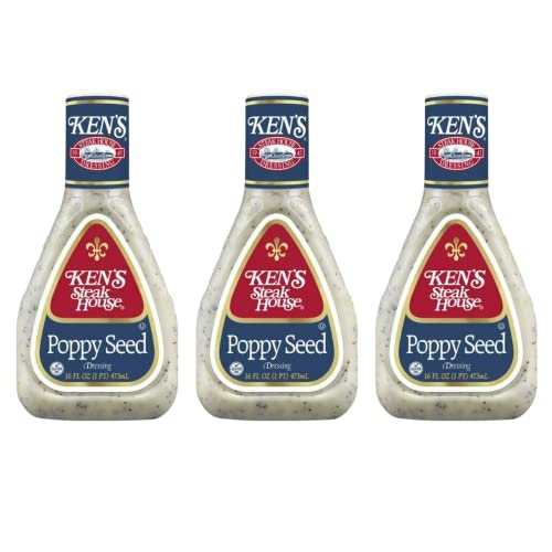 Kens Steakhouse Poppy Seed Dressing 3 Pack 16 Oz Bottles