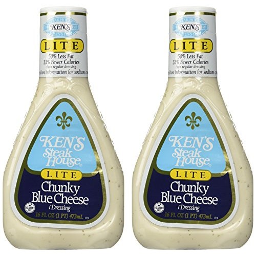 Kens Steak House Lite Chunky Blue Cheese Dressing 2 Pack