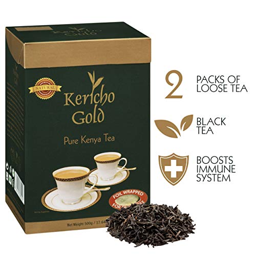 Pure Kenya Black Tea, Kericho Gold Premium Loose Tea, 17.64 Ounc