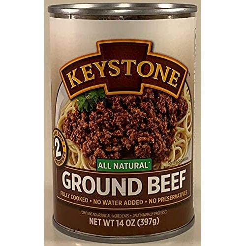 Keystone Meats All Natural Canned Beef, Ground, 14 Ounce Pack o...