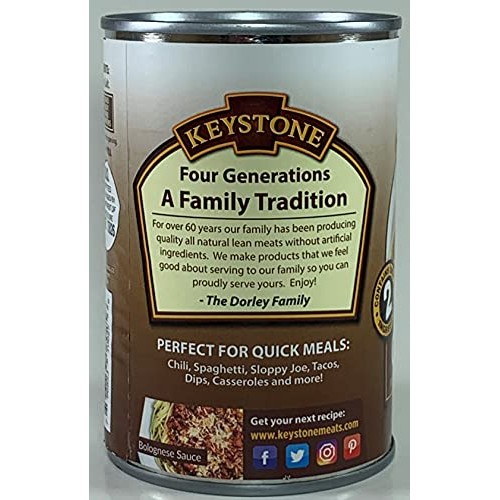 Keystone Meats All Natural Canned Beef, Ground, 14 Ounce Pack o...