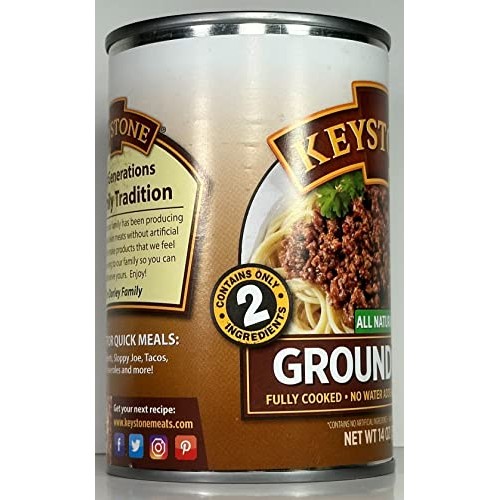 Keystone Meats All Natural Canned Beef, Ground, 14 Ounce Pack o...