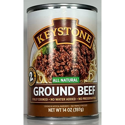 Keystone Meats All Natural Canned Beef, Ground, 14 Ounce Pack o...