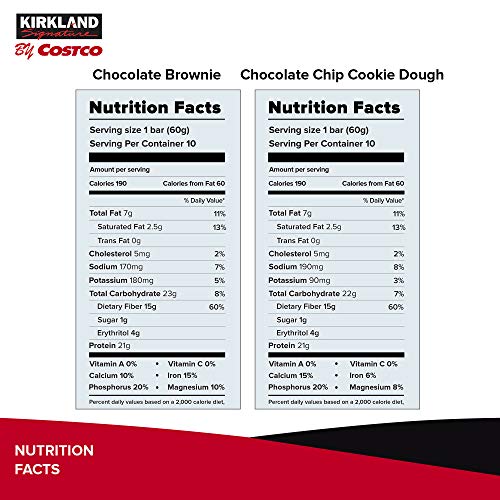 Kirkland Signature Protein Bar Energy Variety Pack, 20 Count