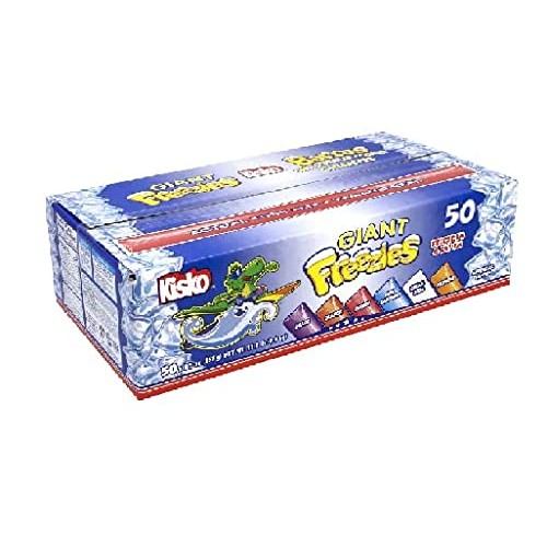 Kisko Giant Freezies 27 Count Assorted Flavors Freezer Pops Jumb...