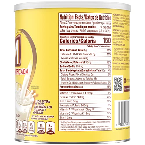 Nestle Klim Fortificada Dry Whole Milk Powder 28.2 Oz. Canister