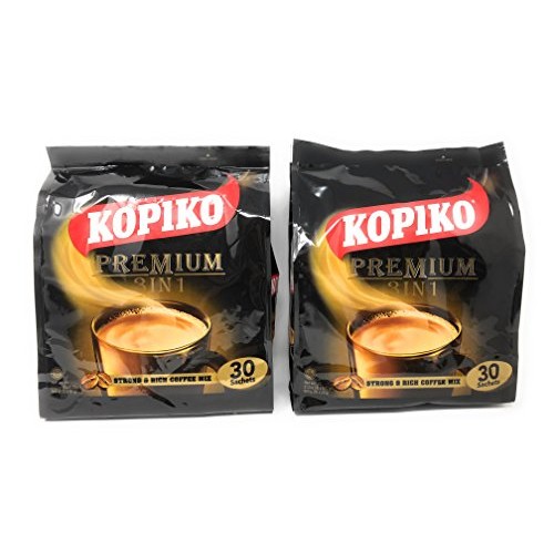 2 Packs Kopiko 3 In 1 Instant Coffee, 21.2 Oz, 30 Sachets