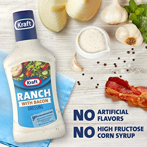 Kraft Ranch With Bacon Salad Dressing 16 Fl Oz Bottles, Pack Of 6