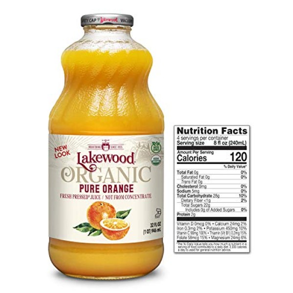 Lakewood Organic Pure Lemon Juice 32 fl oz Pack of 2