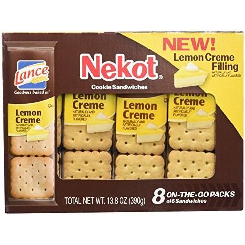 Lance Nekot Cookie Sandwiches Lemon Creme Filling 8 Count Pack