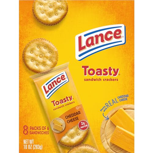 Lance Sandwich Crackers, Toasty Cheddar, 8 Individually Wrapped ...