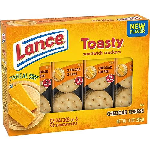 Lance Sandwich Crackers, Toasty Cheddar, 8 Individually Wrapped ...