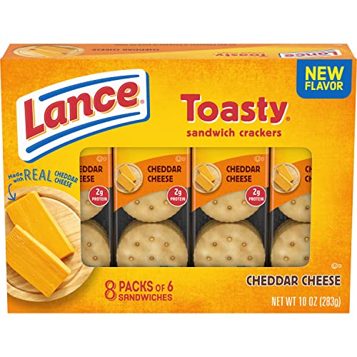 Lance Sandwich Crackers, Toasty Cheddar, 8 Individually Wrapped ...