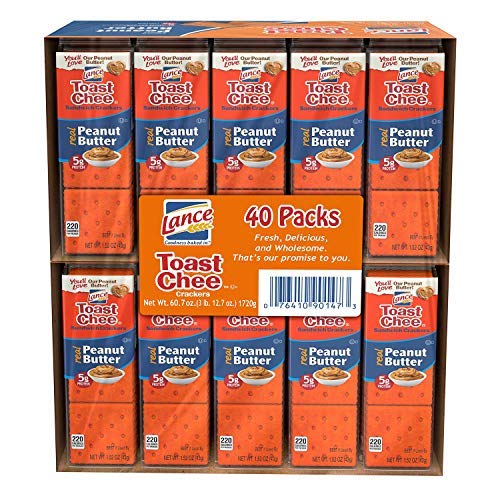 Lance Toast Chee Peanut Butter Crackers - 40 Ct-Set Of 2