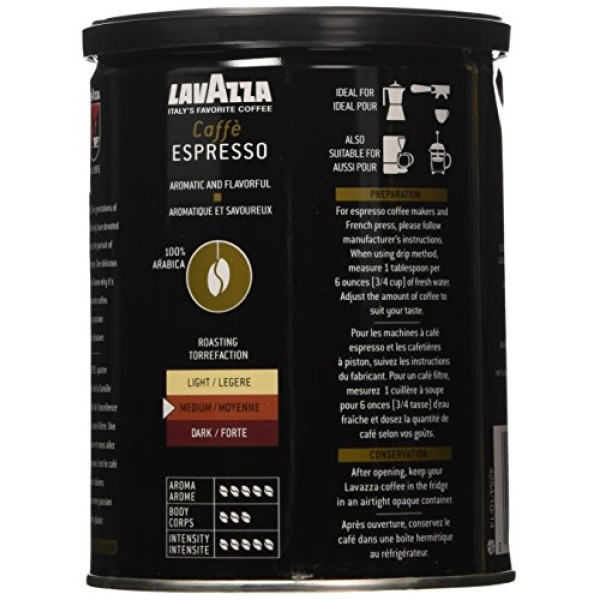 Lavazza Italian Coffee, Caffe Espresso, 100% Premium Arabica ...