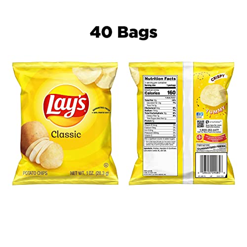 Lays Classic Potato Chips, 1 Ounce Pack of 40