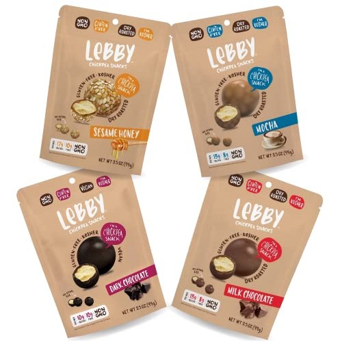 LEBBY SNACKS Healthy Sweet Snack Variety Pack. Dry Roasted Chick...