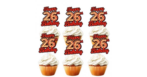 Glitter 26 Twenty Six Cake Pick Topper 26th Anniversary - Etsy | 26th  anniversary, Cake picks, Happy 26th birthday