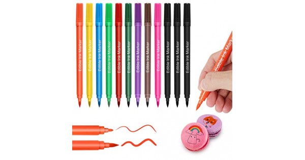  Food Coloring Marker Pens,12Pcs Dual Sided Food Grade and  Edible Markers with Fine&Thick Tip,Edible Pen Gourmet Writers for  Decorating Cake,Cookies,Fondant,Frosting,Easter  Eggs,Painting,Drawing,Baking : Grocery & Gourmet Food