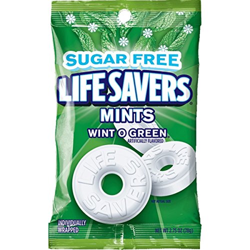 Life Savers Wint O Green Sugarfree Mints Candy Bag, 2.75 Ounce