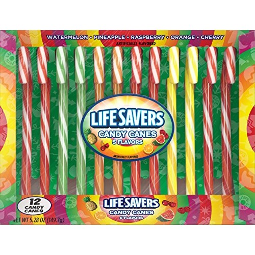 Lifesavers 5 Flavors Assorted Candy Canes, 12 Ct