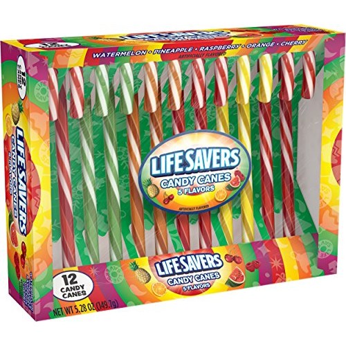 Lifesavers 5 Flavors Assorted Candy Canes, 12 Ct