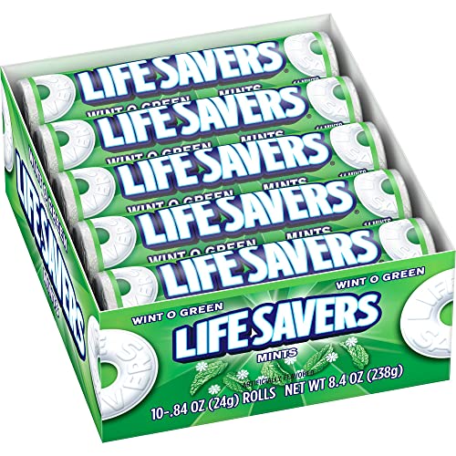 Life Savers Wint-O-Green Mints Rolls Single Size .84 Ounce 20-Co