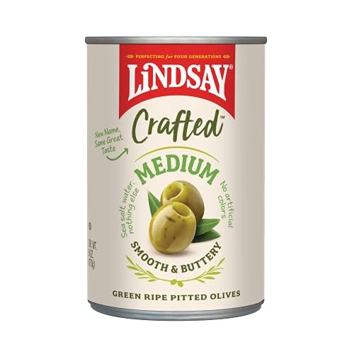 Lindsay Crafted Medium Pitted Ripe Green Olives, 6 Oz Pack Of 12