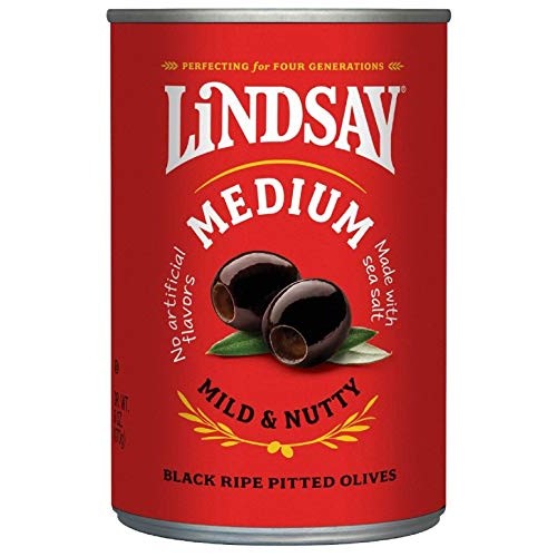 Lindsay Medium Pitted Black Ripe Olives, 6 Ounce Pack Of 12