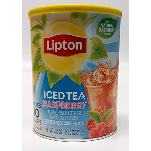 Lipton, Sweetened Instant Tea, Wild Raspberry, 26.8Oz Canister