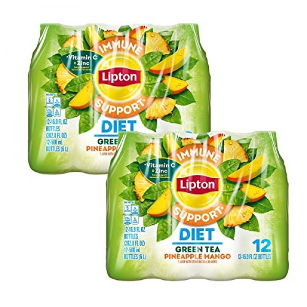 Lipton Diet Iced Tea Immune Support Pineapple Mango Green Tea (12-pack)