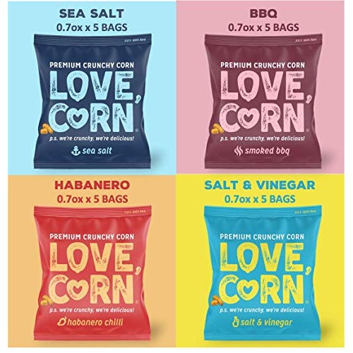 Love Corn Crunchy Corn Variety Pack 0.7Oz X 24 Bags