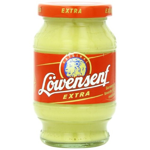 Lowensenf Mustard In Jar, Extra Hot, 9.3 Ounce