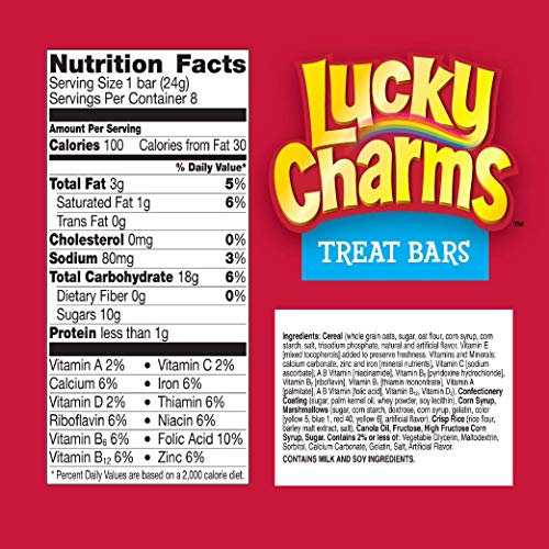 Lucky Charms Marshmallow Treats, 8 Cereal Bars, 6.8 Oz Box