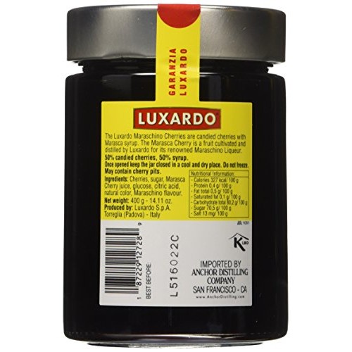 Luxardo, Gourmet Cocktail Maraschino Cherries 400G Jar