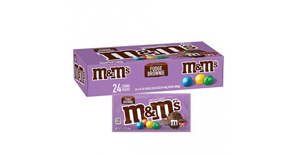 M&M's Fudge Brownie Singles Size Chocolate Candy, 1.41 Oz